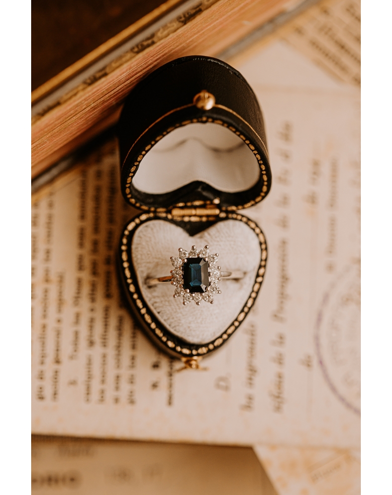 Roseta zafiro y diamantes