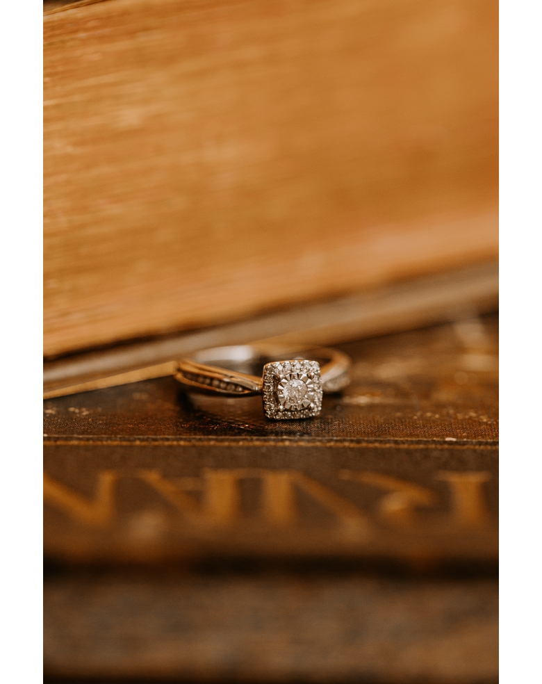 Solitario vintage cuadrado