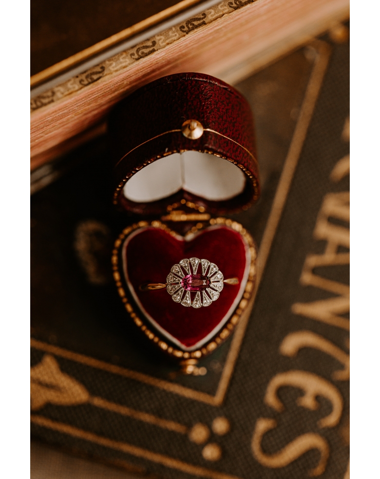 Sortija vintage zafiro rosa