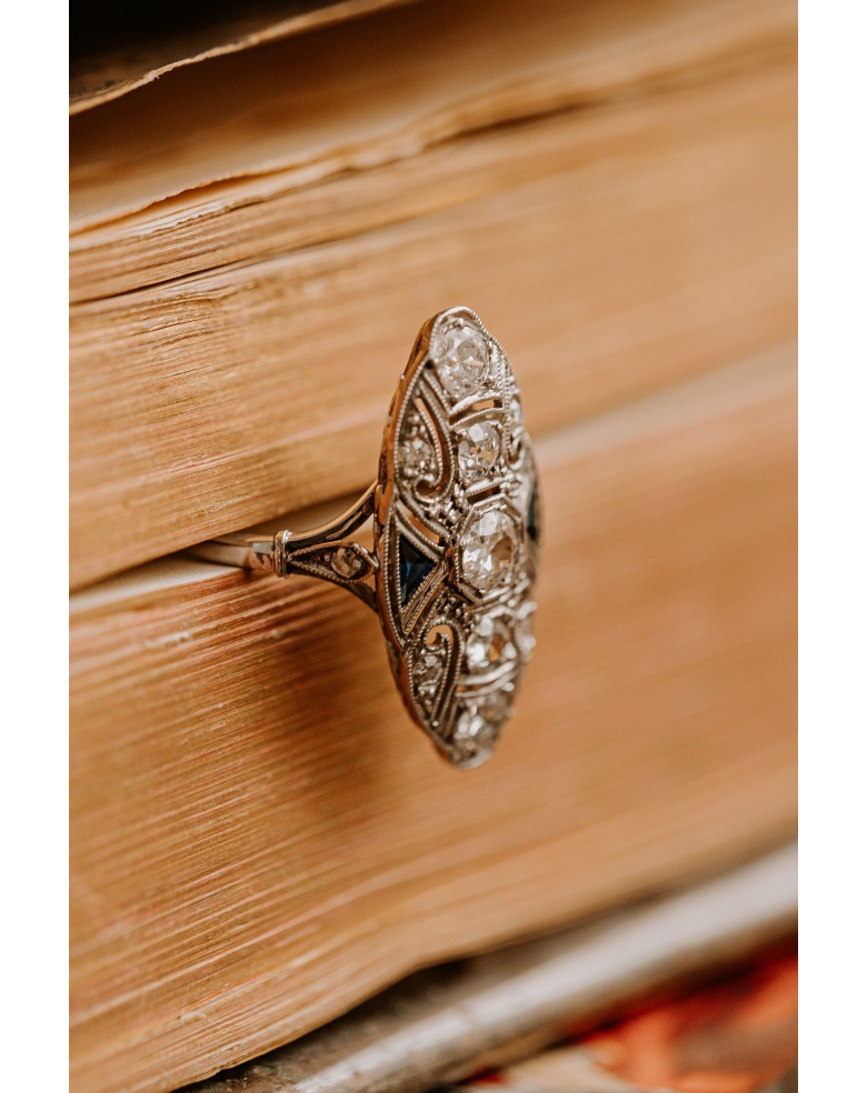 Sortija lanzadera Art Decó