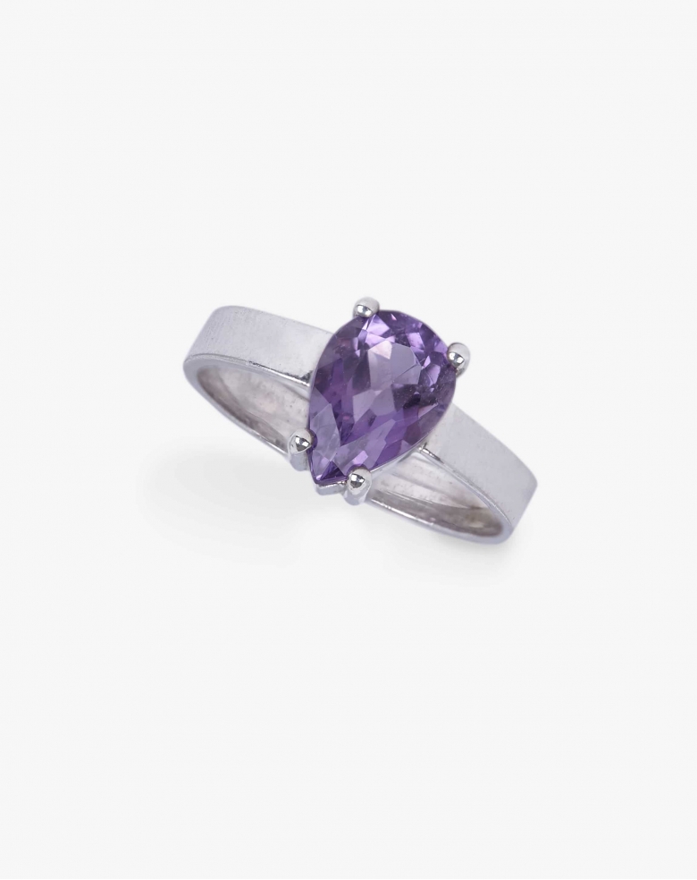Amethyst Drop Ring